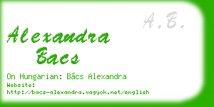 alexandra bacs business card